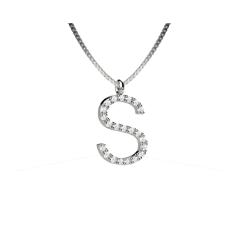 Lighter collana lettera S in Oro 18KT e diamanti