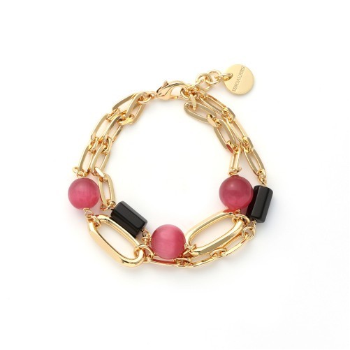 Bracciale Gipsy con sfere rosa