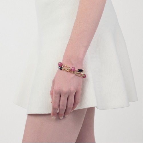 Bracciale Gipsy con sfere rosa