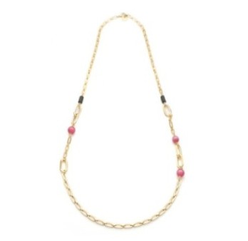 Collana Gipsy con sfere rosa