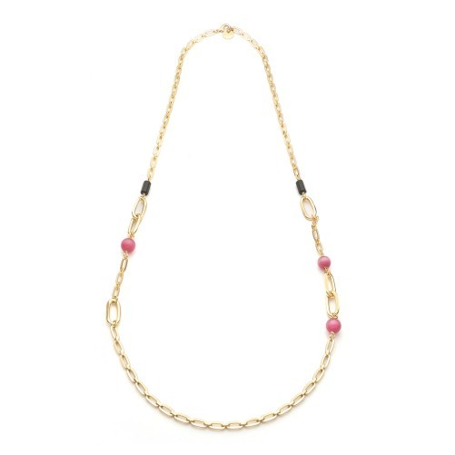 Collana Gipsy con sfere rosa