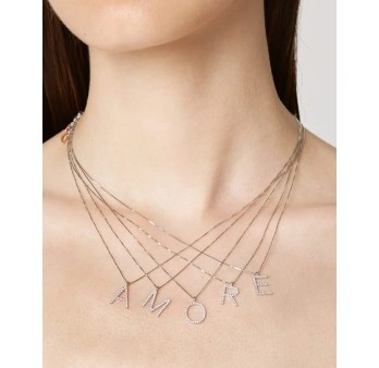 Lighter collana lettera S in Oro 18KT e diamanti
