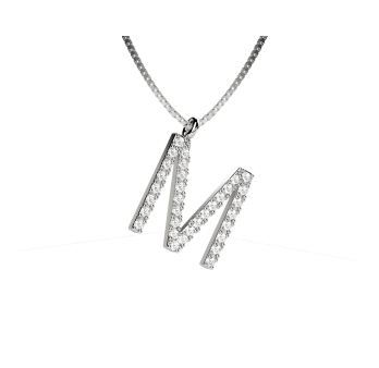 Lighter collana lettera M in Oro 18KT e diamanti