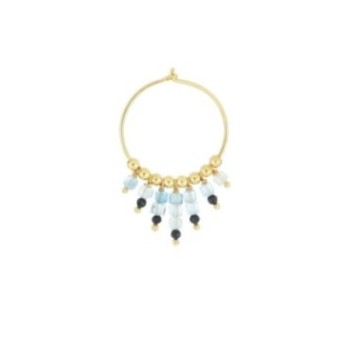 ORECCHINO CERCHIO 19MM ACQUAMARINA E SPINELLO
