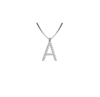 Lighter collana lettera A in Oro 18KT e diamanti