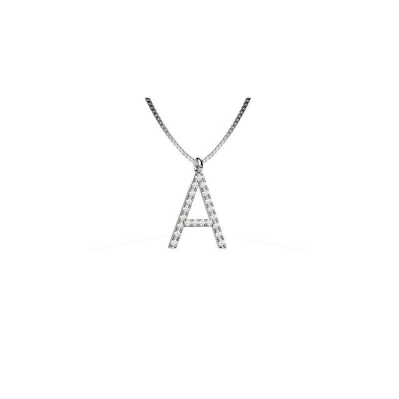 Lighter collana lettera A in Oro 18KT e diamanti