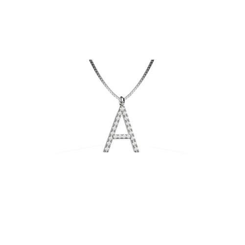 Lighter collana lettera A in Oro 18KT e diamanti