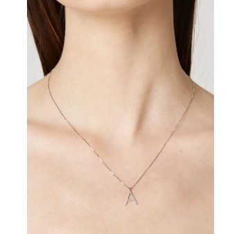 Lighter collana lettera A in Oro 18KT e diamanti