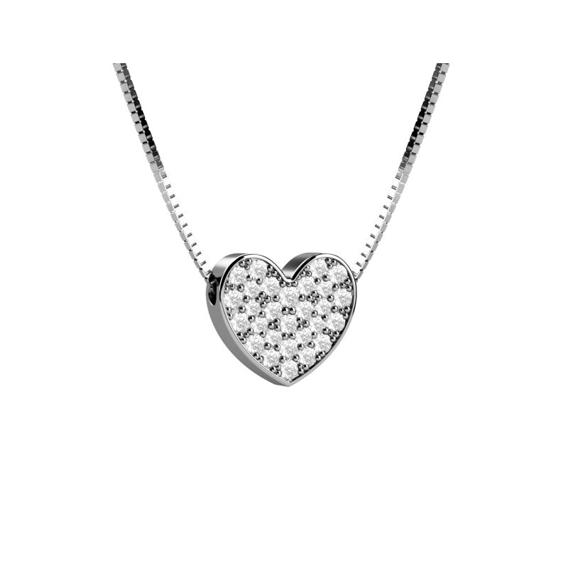 Easy collana cuore Oro 18KT e diamanti