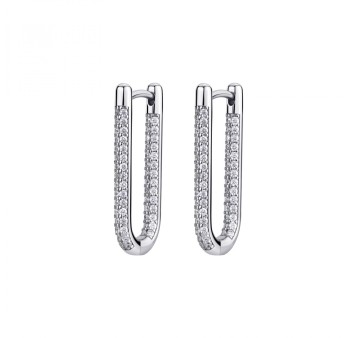 Orecchini in argento 925‰, 120 cubic zirconia bianchi