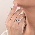 Anello MIRCO VISCONTI in oro bianco con zaffiri e diamanti