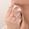 Anello MIRCO VISCONTI con Rubini e Diamanti in Oro Bianco Anello MIRCO VISCONTI con Rubini e Diamanti in Oro Bianco