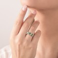 Anello MIRCO VISCONTI con Smeraldi Ovale e Diamanti in Oro Bianco Anello MIRCO VISCONTI con Smeraldi Ovale e Diamanti in Oro Bianco