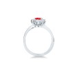 Anello MIRCO VISCONTI con Rubino Ovale e Diamanti in Oro Bianco Anello MIRCO VISCONTI con Rubino Ovale e Diamanti in Oro Bianco