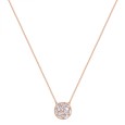 Collana corta in argento 925‰, placcatura oro rosa, 13 cubic zirconia bianchi