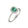 Anello MIRCO VISCONTI con Smeraldo Ottagonale e Diamanti in Oro Bianco