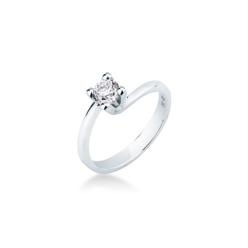 Anello MIRCO VISCONTI Solitario con Diamante in Oro Bianco