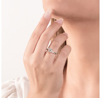 Anello MIRCO VISCONTI Solitario con Diamante in Oro Bianco