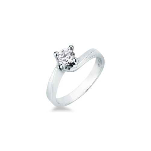 Anello MIRCO VISCONTI Solitario con Diamante in Oro Bianco