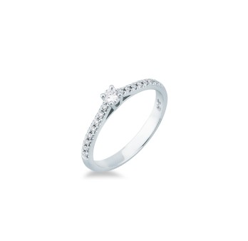 Anello MIRCO VISCONTI Solitario con Diamante in Oro Bianco