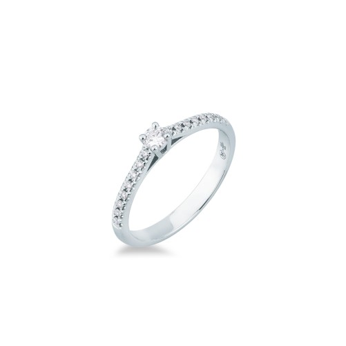 Anello MIRCO VISCONTI Solitario con Diamante in Oro Bianco