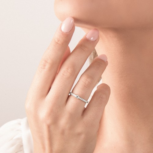 Anello MIRCO VISCONTI Solitario con Diamante in Oro Bianco
