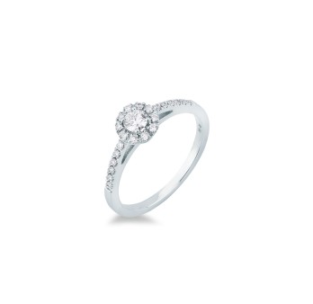 Anello MIRCO VISCONTI Solitario con Diamante in Oro Bianco