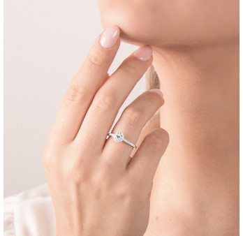 Anello MIRCO VISCONTI Solitario con Diamante in Oro Bianco