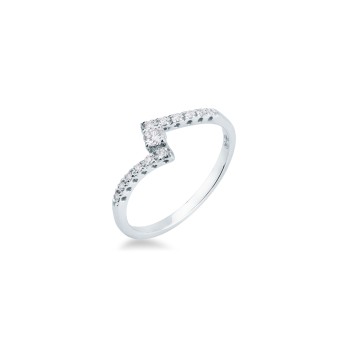 Anello MIRCO VISCONTI Solitario con Diamante in Oro Bianco
