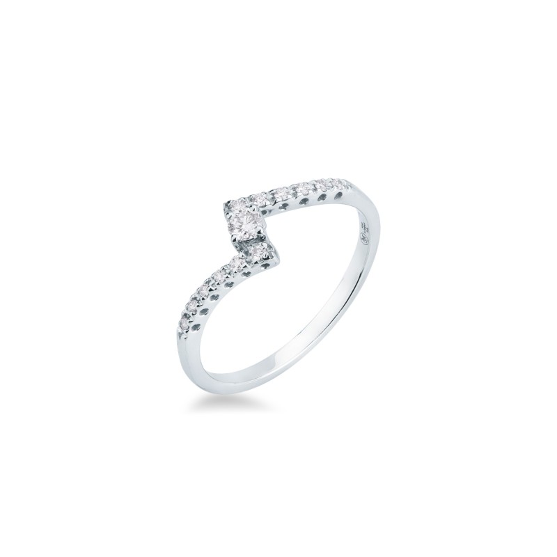 Anello MIRCO VISCONTI Solitario con Diamante in Oro Bianco Anello MIRCO VISCONTI Solitario con Diamante in Oro Bianco