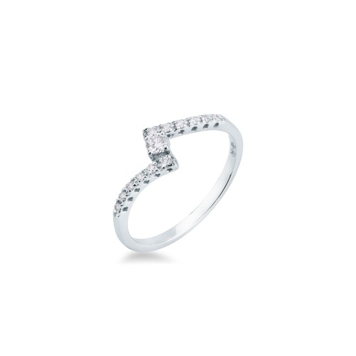 Anello MIRCO VISCONTI Solitario con Diamante in Oro Bianco
