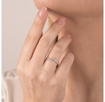 Anello MIRCO VISCONTI Solitario con Diamante in Oro Bianco