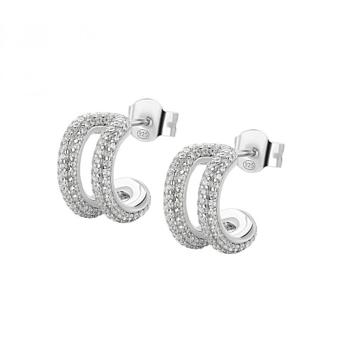 Orecchini cerchietto in argento 925‰, 298 cubic zirconia bianchi