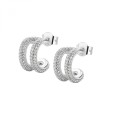 Orecchini cerchietto in argento 925‰, 298 cubic zirconia bianchi