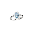 Anello in oro bianco con acquamarina e diamanti Anello in oro bianco con acquamarina e diamanti