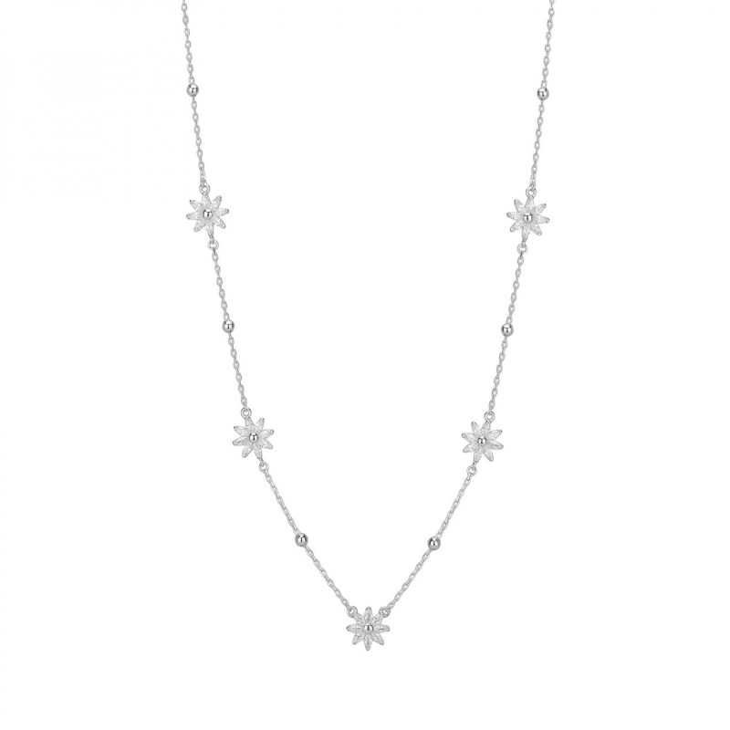 Collana corta in argento 925‰, 40 cubic zirconia bianchi