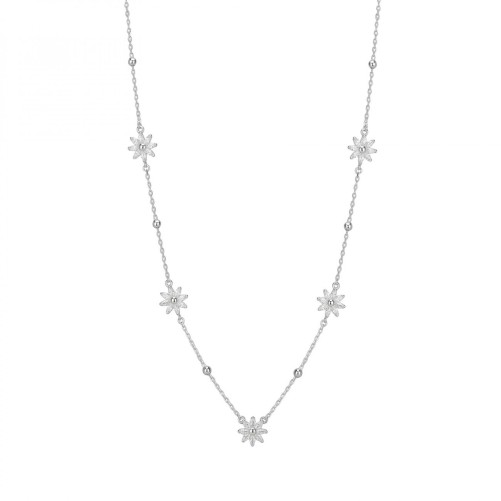 Collana corta in argento 925‰, 40 cubic zirconia bianchi
