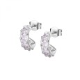 Orecchini cerchietto in argento 925‰, 22 cubic zirconia bianchi