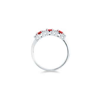 Anello MIRCO VISCONTI con Rubini e Diamanti in Oro Bianco