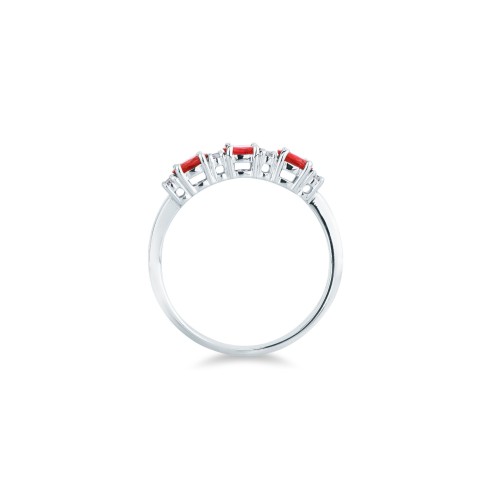 Anello MIRCO VISCONTI con Rubini e Diamanti in Oro Bianco