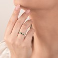 Anello MIRCO VISCONTI con Smeraldi e Diamanti in Oro Bianco