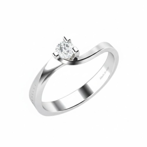 Anello Solitario Nardelli con Diamanti in oro bianco