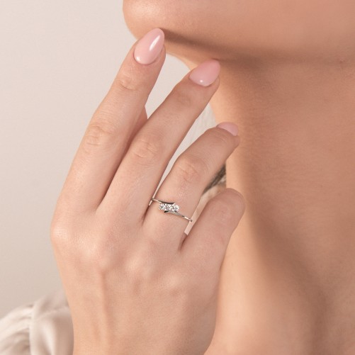 Anello Trilogy MIRCO VISCONTI con diamanti in oro Bianco