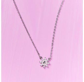 Collana corta in argento 925‰, 8 cubic zirconia bianchi