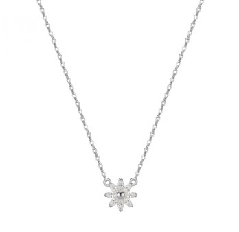 Collana corta in argento 925‰, 8 cubic zirconia bianchi