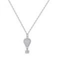 Collana corta in argento 925‰ con pendente a forma di mongolfiera, 89 cubic zirconia bianchi