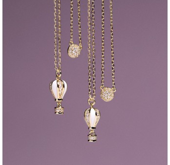 Collana corta in argento 925‰ con pendente a forma di mongolfiera